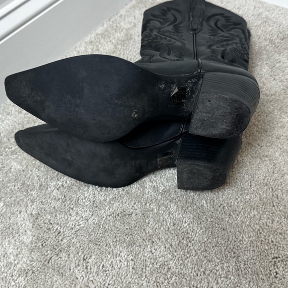 Jeffrey Campbell Anthropology Dagget Western Rodeo Black Leather Boho Chic Sz 10 - Picture 6 of 10